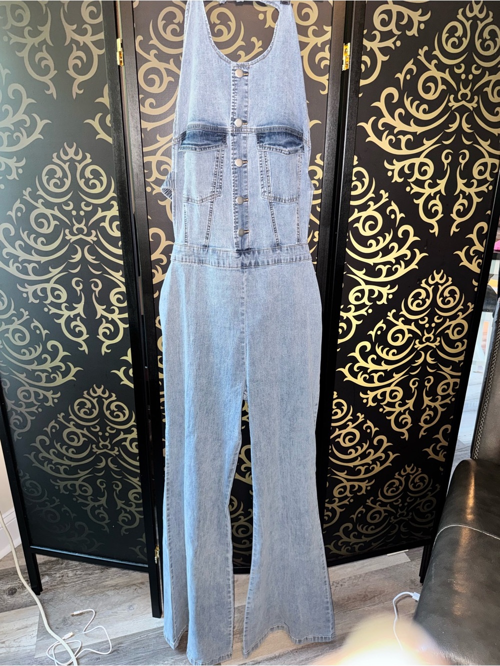 Fashion Nova Light Blue Denim Jumpsuit Overalls